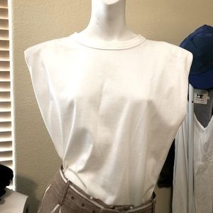 WILLIAM B white padded tshirt S/M